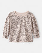 Baby Girl Leopard Print Long-Sleeve Top - Brown, image 1 of 3 slides