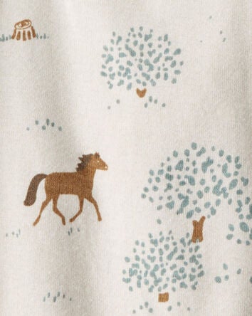 Baby 2-Pack Wild Horses Organic Cotton Rib Bodysuits, 