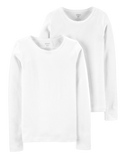 2-Pack Cotton Long-Sleeve Undershirts, image 1 of 2 slides