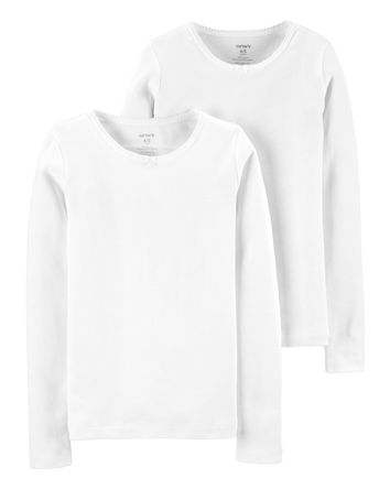 2-Pack Cotton Long-Sleeve Undershirts, 