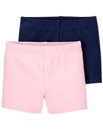 Baby 2-Pack Navy/Pink Bike Shorts, 