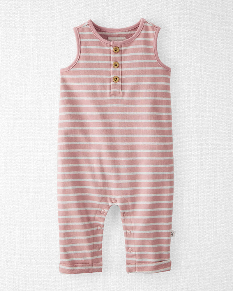Baby Striped Organic Cotton Jumpsuit, image 1 of 4 slides