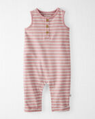 Baby Striped Organic Cotton Jumpsuit, image 1 of 4 slides