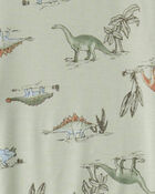 Boys Dinosaur Print PurelySoft Long-Sleeve 2-Piece Pajamas - Green, image 3 of 5 slides