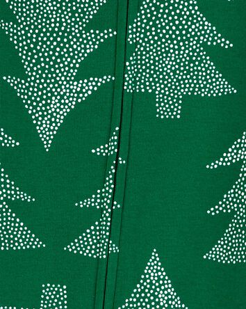 Baby 1-Piece Christmas Tree 100% Cotton Footie Pajamas, 