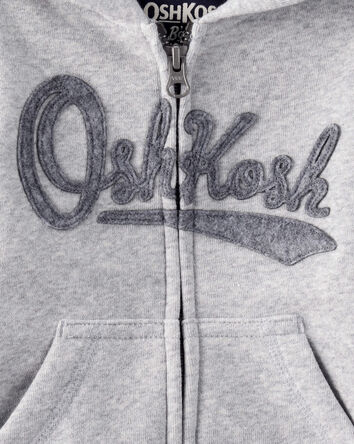 Baby OshKosh Fleece  Logo Zip Jacket - Grey, 