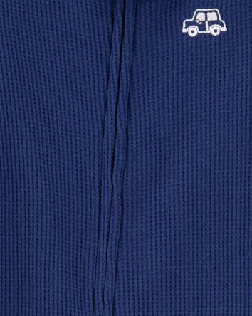 Toddler Boy Car Waffle Knit Footie 1-Piece Pajamas - Navy, 