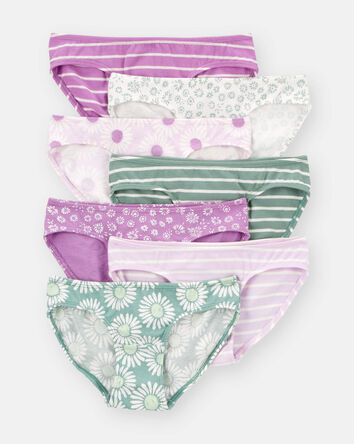 Kid 7-Pack Bikini Stretch Cotton Undies, 