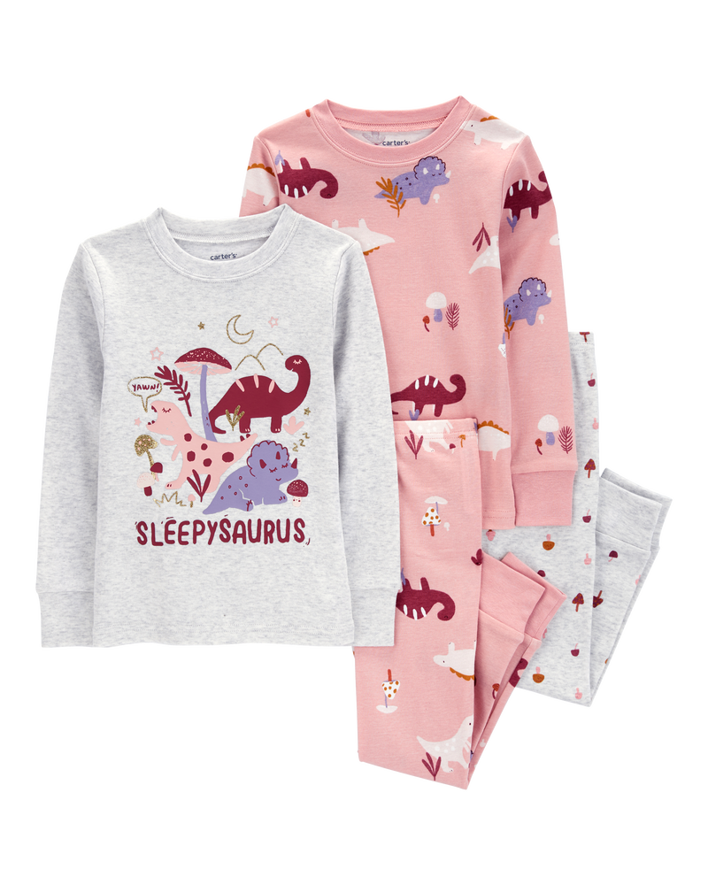 Baby 4-Piece Dinosaur Cotton Blend Pajamas, image 1 of 4 slides