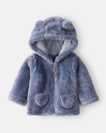 Baby Boy Sherpa Lined Long-Sleeve Sweater - Blue, 
