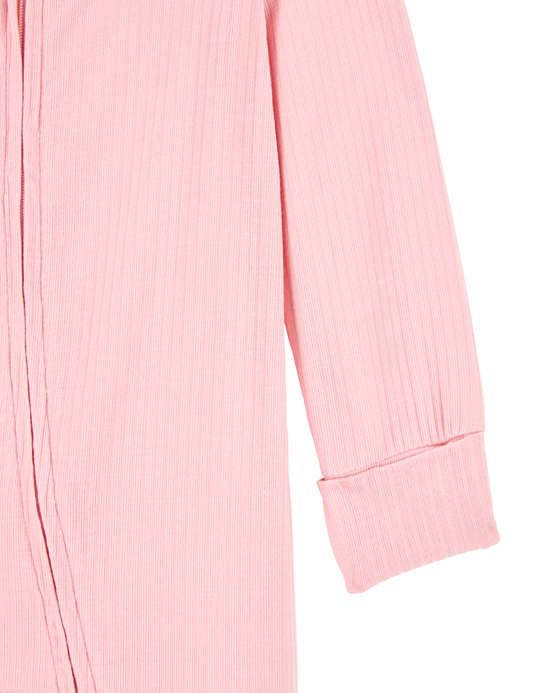 Baby Girl Solid 2-Way Zip PurelySoft Sleep & Play Pajamas - Pink, image 2 of 6 slides