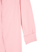Baby Girl Solid 2-Way Zip PurelySoft Sleep & Play Pajamas - Pink, image 2 of 6 slides