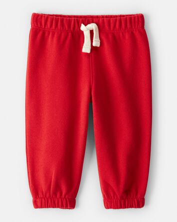 Baby Girl DayDream Fleece Pants - Red, 