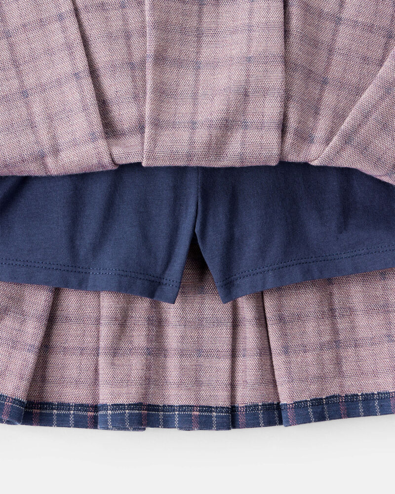 Kid Plaid Pleated Pull-On Skort, image 2 of 4 slides