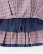 Kid Plaid Pleated Pull-On Skort, image 2 of 4 slides