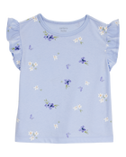 Toddler Floral Short-Sleeve Tee - Blue, image 1 of 3 slides