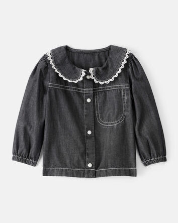 Baby Girl Western Denim Long-Sleeve Top - Black, 
