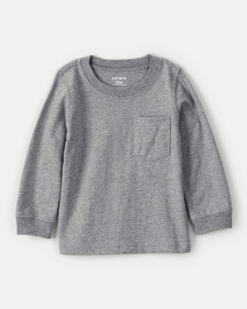 Baby Boy Long-Sleeve Pocket Tee - Grey, 