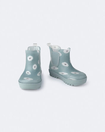 Kid Rainboots in Rain Cloud Print - Pale Blue, 