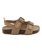 Toddler Flatbed Sandals - Tan, image 2 of 7 slides