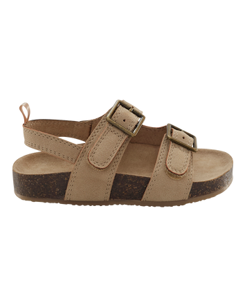 Toddler Flatbed Sandals - Tan, 