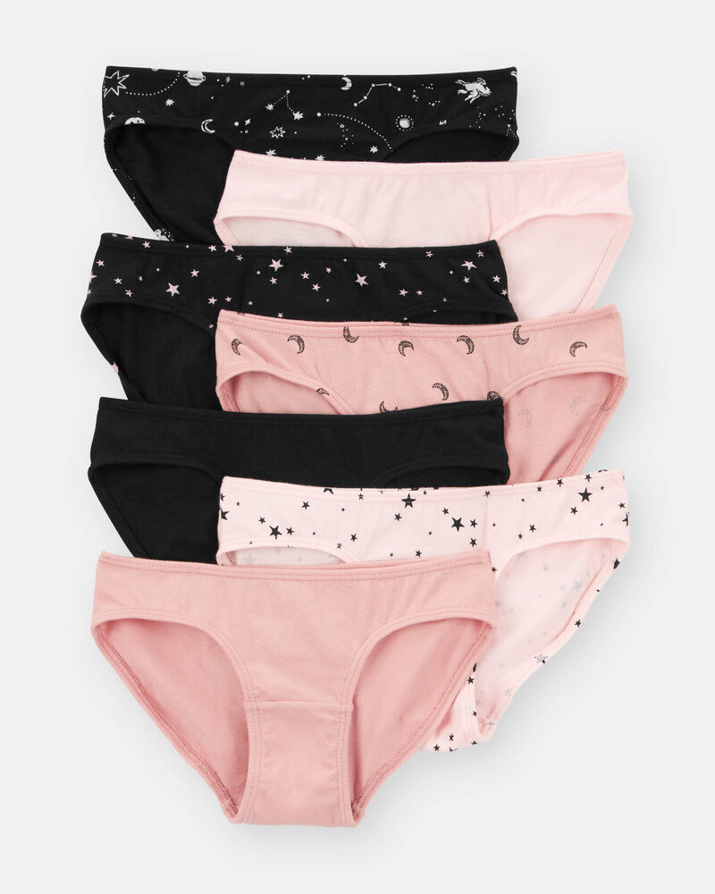 Kid 7-Pack Stars Bikini Stretch Cotton Undies, image 2 of 3 slides