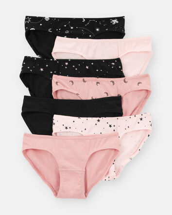 Kid 7-Pack Stars Bikini Stretch Cotton Undies, 