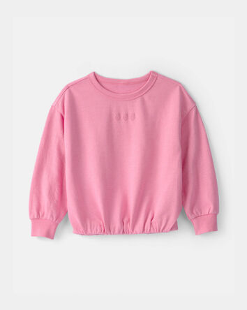 Toddler Girl Strawberry French Terry Pullover Sweatshirt - Pink, 