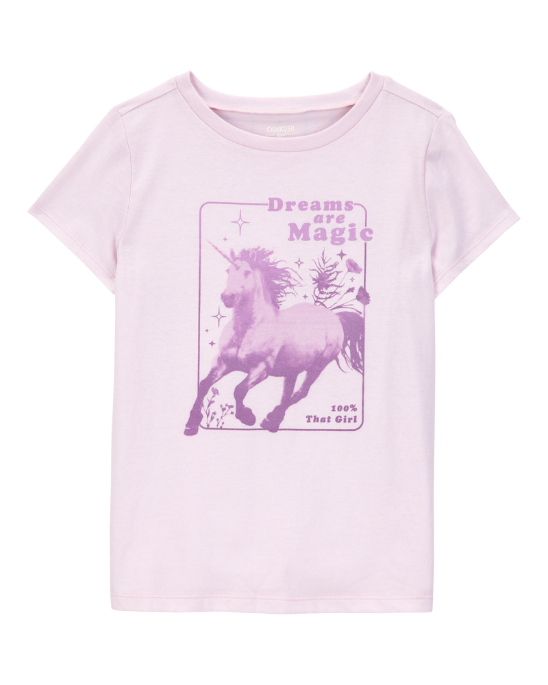 Kid Dreams Are Magic Short-Sleeve Graphic Tee - Pink, image 1 of 3 slides