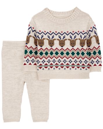 Baby 2-Piece Fair Isle Sweater & Pant Set, 