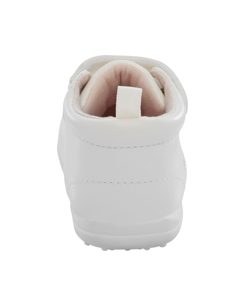  Every Step® First Walker Floral High-Top Sneakers - White, image 3 of 7 slides