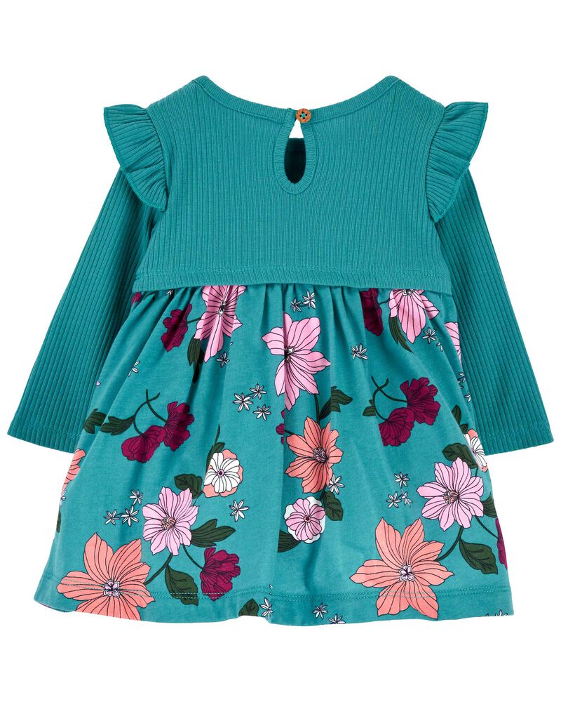 Baby 2-Piece Floral Bodysuit Dress Set, image 4 of 6 slides
