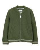 Toddler Solid Cotton Blend Quilted Jacket - Green, image 1 of 3 slides