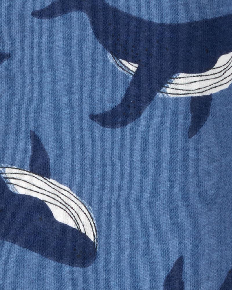 Baby Boy Whale Print Snug Fit Cotton Footless 1-Piece Pajamas - Navy, image 2 of 4 slides