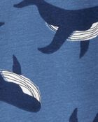 Baby Boy Whale Print Snug Fit Cotton Footless 1-Piece Pajamas - Navy, image 2 of 4 slides