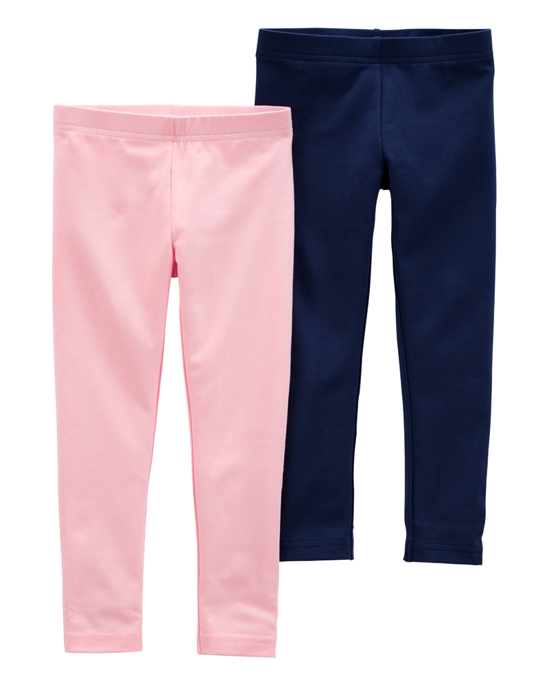 Toddler 2-Pack Pink & Navy Leggings, image 1 of 2 slides