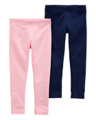 Toddler 2-Pack Pink & Navy Leggings, image 1 of 2 slides