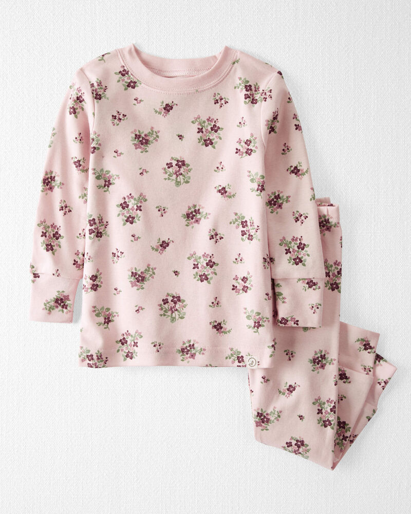 Baby Organic Cotton Pajamas Set in Wildberry Bouquet, image 1 of 4 slides
