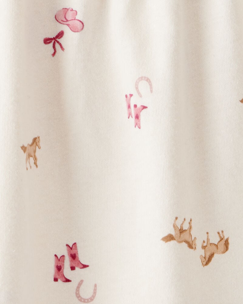 Baby Girl Cowgirl Print Short-Sleeve Top - Cream, image 3 of 4 slides