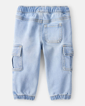 Baby Boy Mid-Rise Denim Cargo Joggers - Blue, 