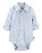 Baby Polka Dot Button-Front Bodysuit, image 2 of 4 slides