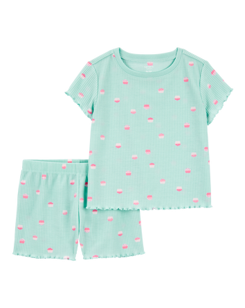 Toddler Girl 2-Piece Cupcake Loose Fit Pajamas, 