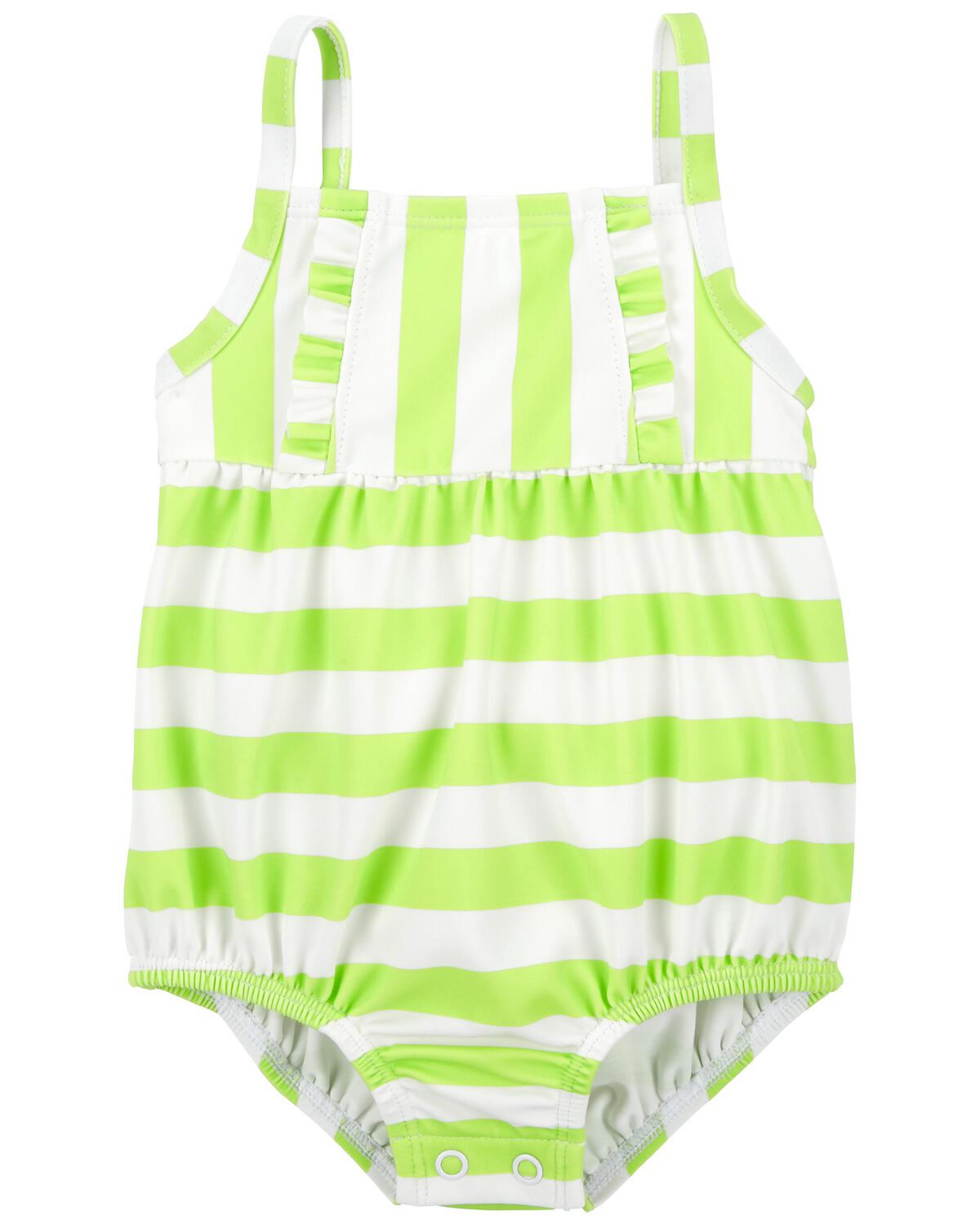 Green/White Baby Striped 1Piece Swimsuit