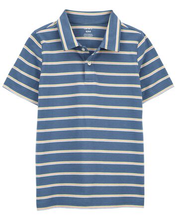 Kid Striped Jersey Polo Shirt, 