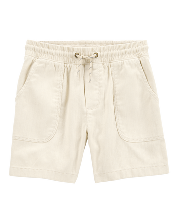 Boys Pull-On Twill Shorts - Khaki, 