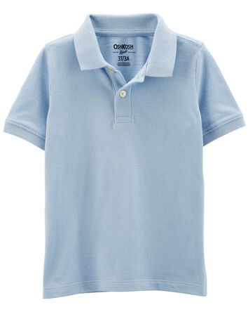 Toddler Blue Polo Uniform Shirt, 