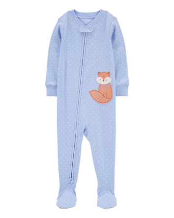 Toddler 1-Piece Fox 100% Snug Fit Cotton Footie Pajamas, 