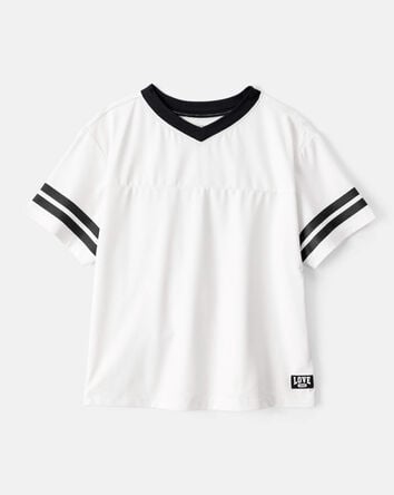 Girls Short-Sleeve Jersey Top - White, 