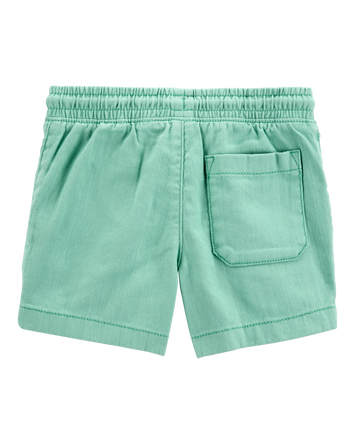 Toddler Pull-On Twill Shorts - Turquoise, 