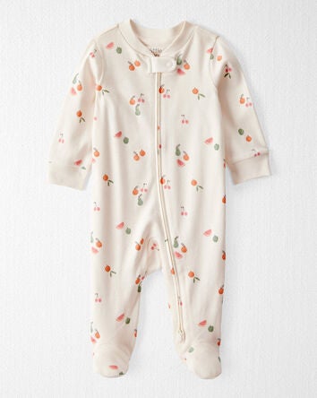 Baby Organic Cotton Fruit-Print Sleep & Play Pajamas, 